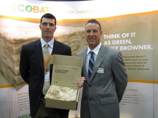 Francis Cloudt and Chris Nichols of Knauf Insulation showing their EcoBatt Insulation at PCBC 2009.WaterSmart Technology Founder and President Ken Wright and colleague at the 2009 Green California Summit and Exposition. Sacramento, California. (Photo by Mignon O'Young)