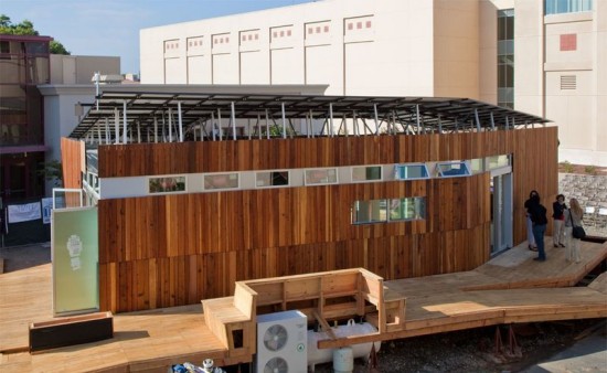 Team California Refract House for 2009 Solar Decathlon: Wood Clad Exterior Elevation. (Photo by Oliver Shay)