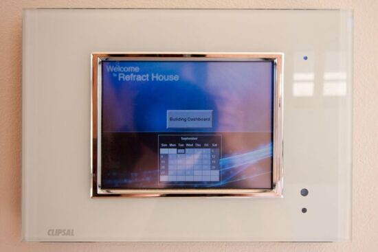 Team California Refract House for 2009 Solar Decathlon: Energy and Water Usage Monitoring System. (Photo by Oliver Shay)