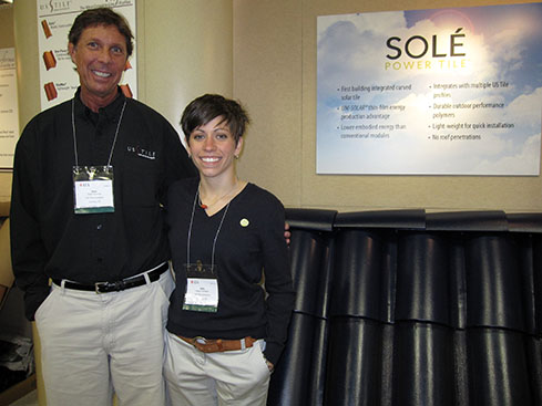 SRS Energy's Abby Nessa Feinstein and US Tile's Rich Thomas at the AIA 2009 National Convention and Expo. (Photo by Mignon O'Young)
