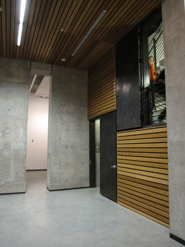Elevator vestibule at the David Brower Center. Berkeley, California. (Photo by Mignon O'Young)
