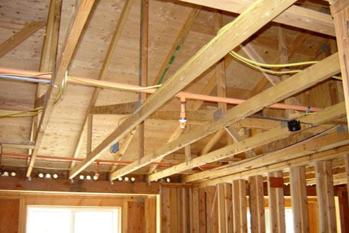 Pre-fabricated roof trusses. (Photo courtesy CHC)