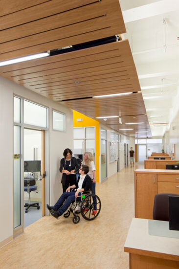 The LEED CI Gold-certified Tom Waddell Urban Health Clinic is outfitted with ergonomic furniture designed with adjustable moving parts. (Photo by Mark Luthringer)